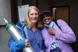 volunteers smiling for camera