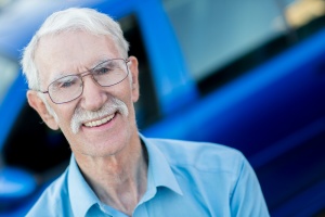 Elder man using a Senior Citizen Transportation