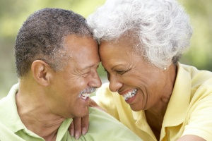Aging Parents happy with each other and smiling