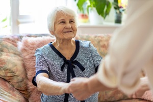 home carer for a Friendly Visitor Programsupporting old woman