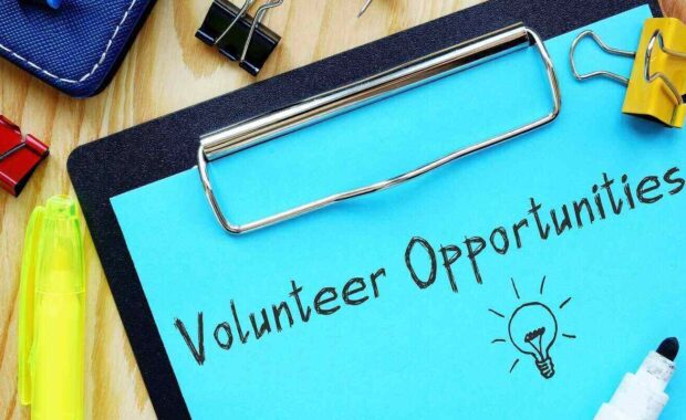 volunteer opportunities with sign on the page