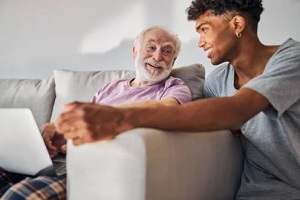 young boy with old man