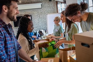 non profits volunteers collecting donations