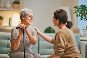 Northern Virginia caregiver with old lady