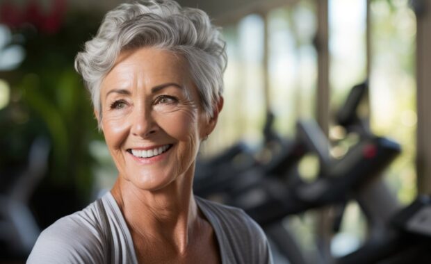 senior women embrace wellness and exercise