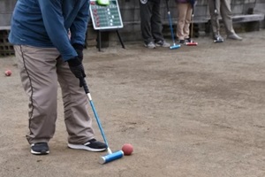 gateball is a sport that originated in Japan and is very popular with the elderly