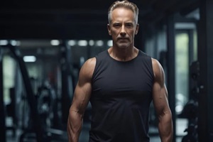 muscular aging athlete in a perfect shape