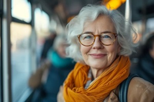 ai generated image of senior women in public transport