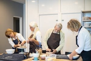 Group of Old People Doing Pottery as Hobby